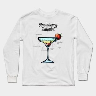 Strawberry Daiquiri Cocktail Recipe Long Sleeve T-Shirt